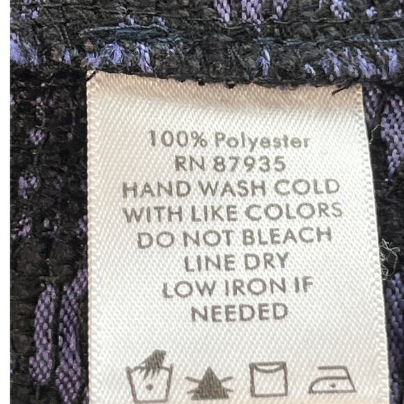 Susan Graver Womens 3X Black/Purple Paisley Full Zip Pockets Office Wear Jacket - Picture 6 of 7